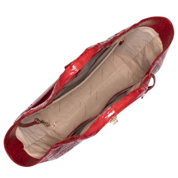 Brahmin Melbourne Large Market Tote in Ember ♥️ (Metallic Red) - Picture 5 of 12